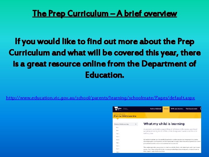 The Prep Curriculum – A brief overview If you would like to find out