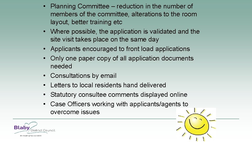  • Planning Committee – reduction in the number of members of the committee,