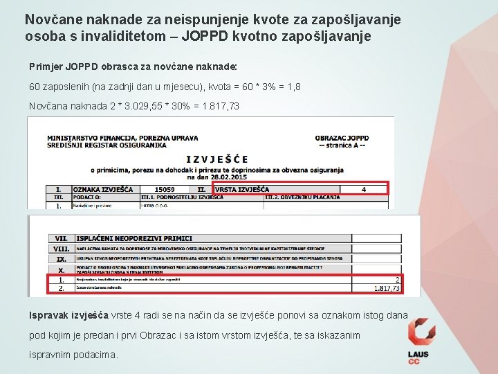 Novčane naknade za neispunjenje kvote za zapošljavanje osoba s invaliditetom – JOPPD kvotno zapošljavanje