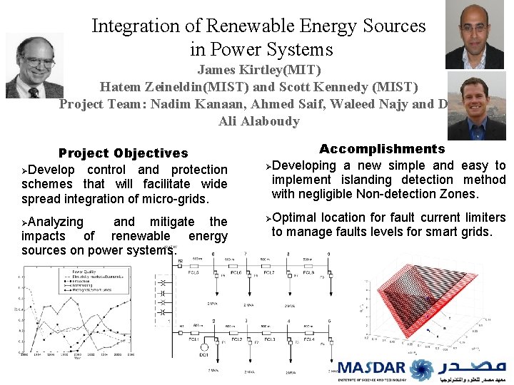 Integration of Renewable Energy Sources in Power Systems James Kirtley(MIT) Hatem Zeineldin(MIST) and Scott