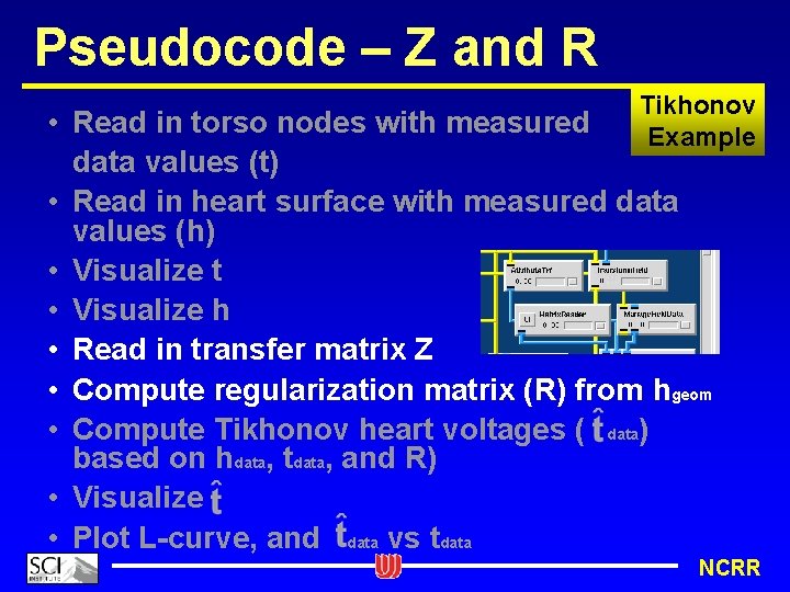 Pseudocode – Z and R Tikhonov Example • Read in torso nodes with measured