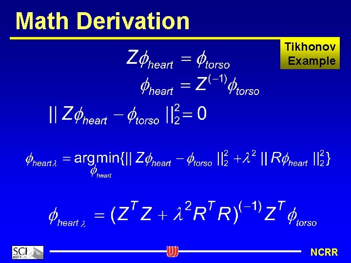 Math Derivation Tikhonov Example NCRR 