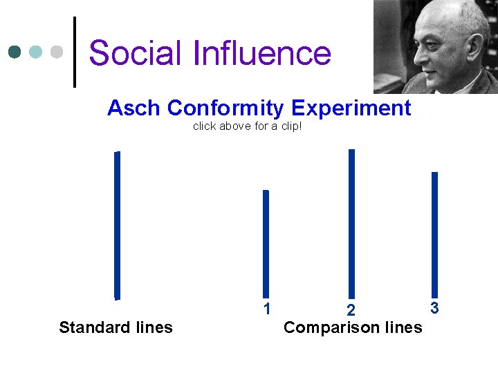 Social Influence Asch Conformity Experiment click above for a clip! 1 Standard lines 3