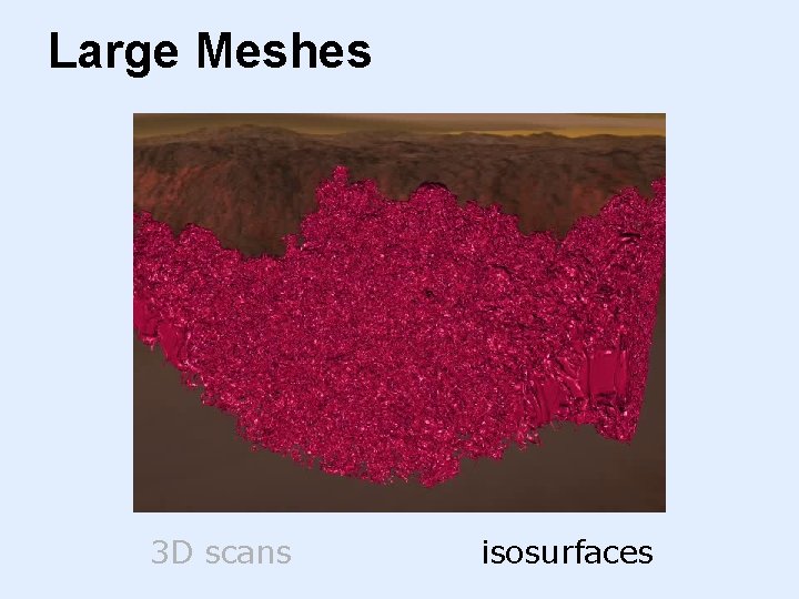 Large Meshes 3 D scans isosurfaces 