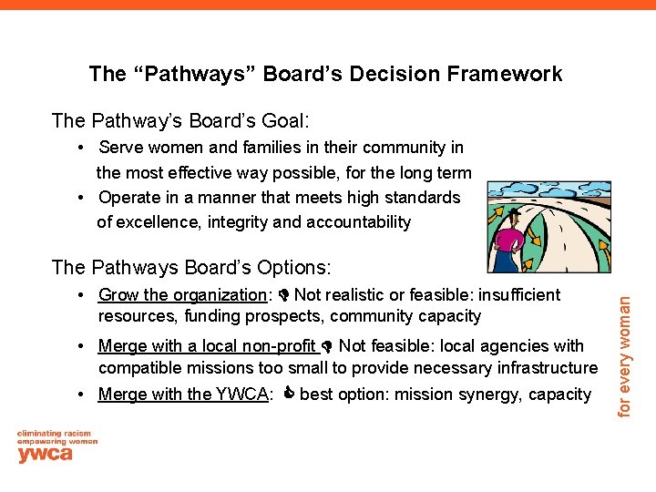 The “Pathways” Board’s Decision Framework The Pathway’s Board’s Goal: • Serve women and families