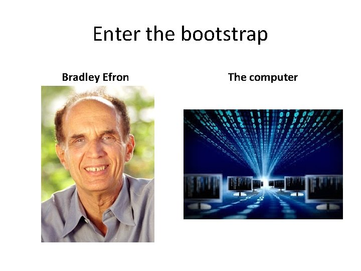 Enter the bootstrap Bradley Efron The computer 