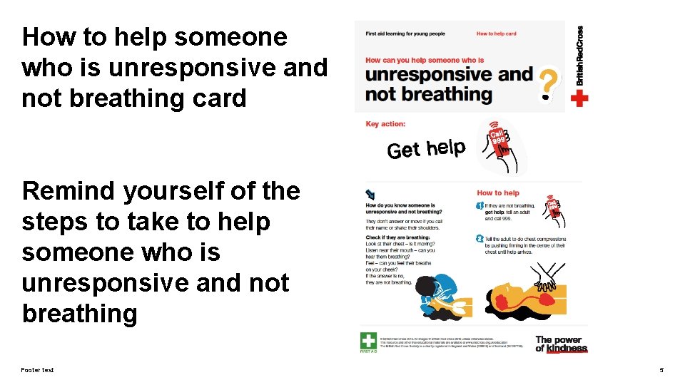 How to help someone who is unresponsive and not breathing card Remind yourself of
