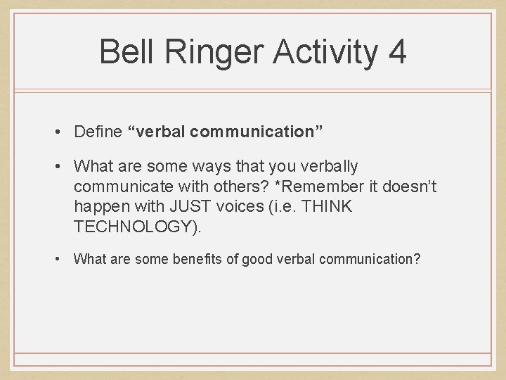 Unit 5 6 Improving Communication Skills SELFAWARENESS Bell