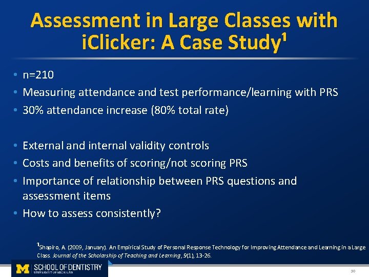  Assessment in Large Classes with i. Clicker: A Case Study¹ • n=210 •