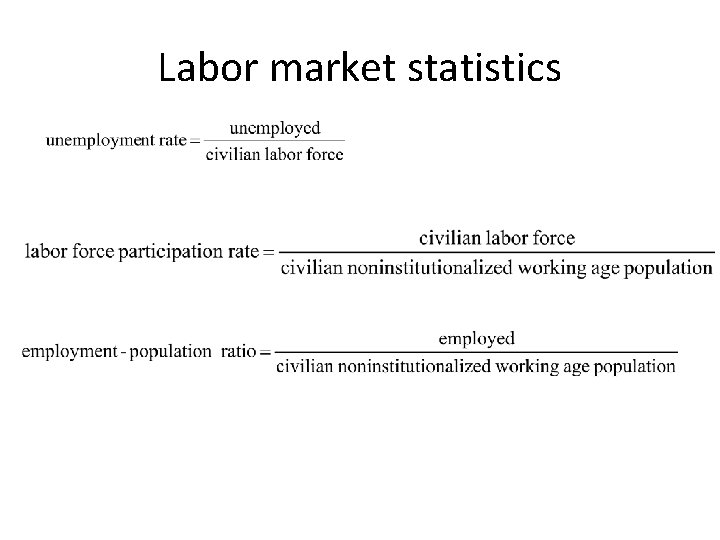 Labor market statistics 