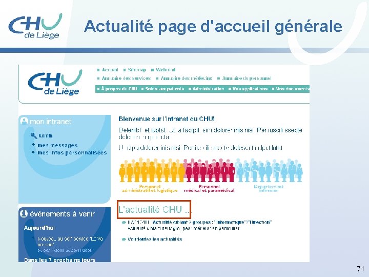 Actualité page d'accueil générale 71 