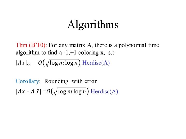 Algorithms • 