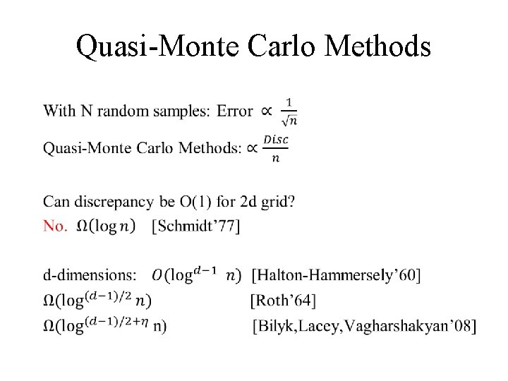 Quasi-Monte Carlo Methods • 