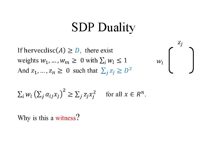 SDP Duality • 