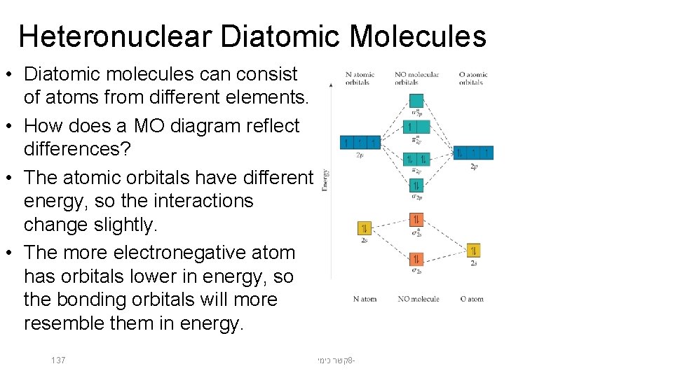 Heteronuclear Diatomic Molecules • Diatomic molecules can consist of atoms from different elements. •