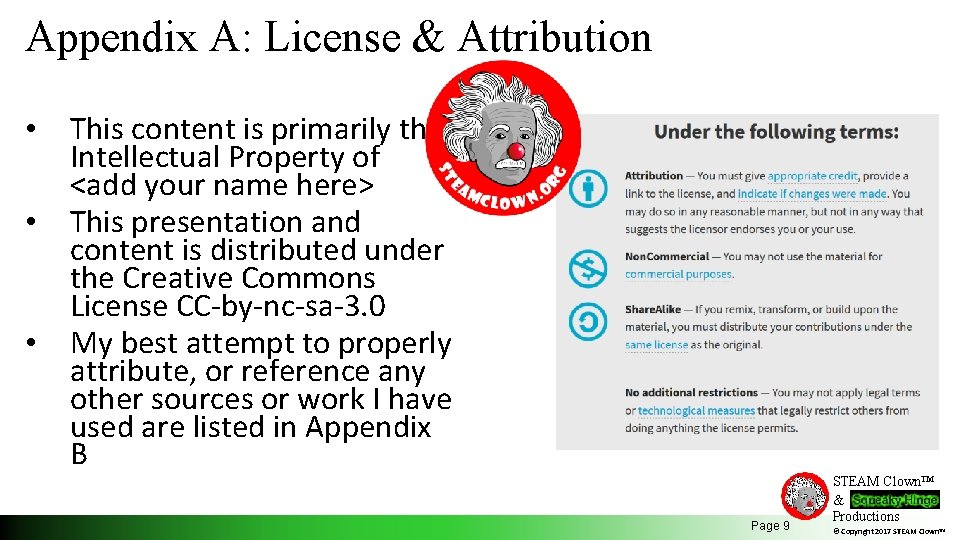 Appendix A: License & Attribution • This content is primarily the Intellectual Property of