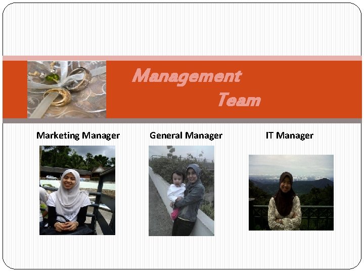 Management Team Marketing Manager General Manager IT Manager 
