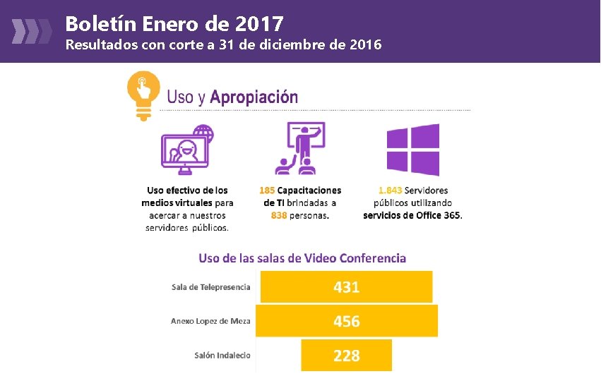 Boletín Enero de 2017 Resultados con corte a 31 de diciembre de 2016 