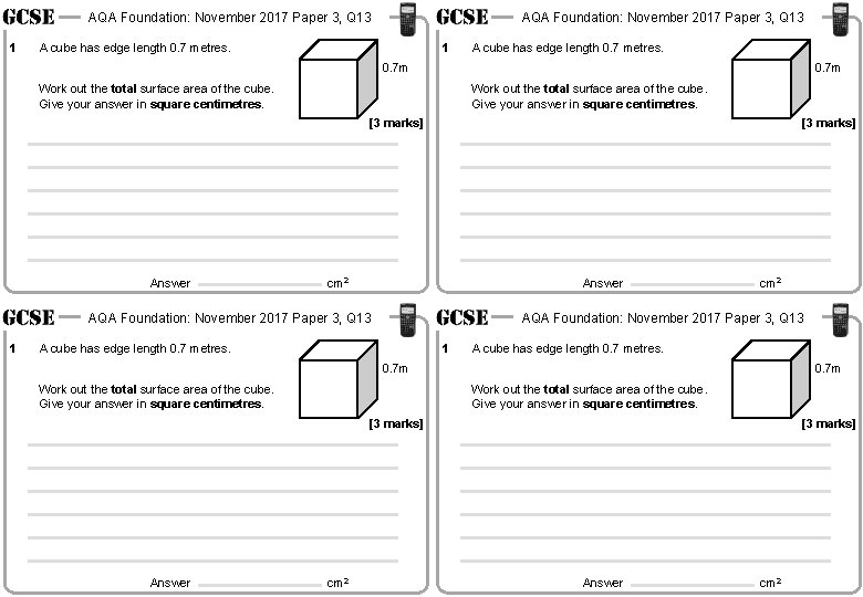 AQA Foundation: November 2017 Paper 3, Q 13 1 AQA Foundation: November 2017 Paper