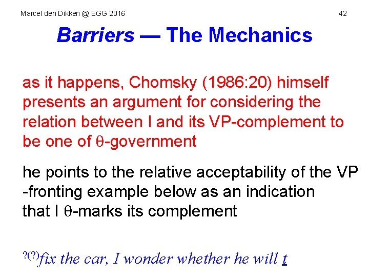 Marcel den Dikken @ EGG 2016 42 Barriers — The Mechanics as it happens,
