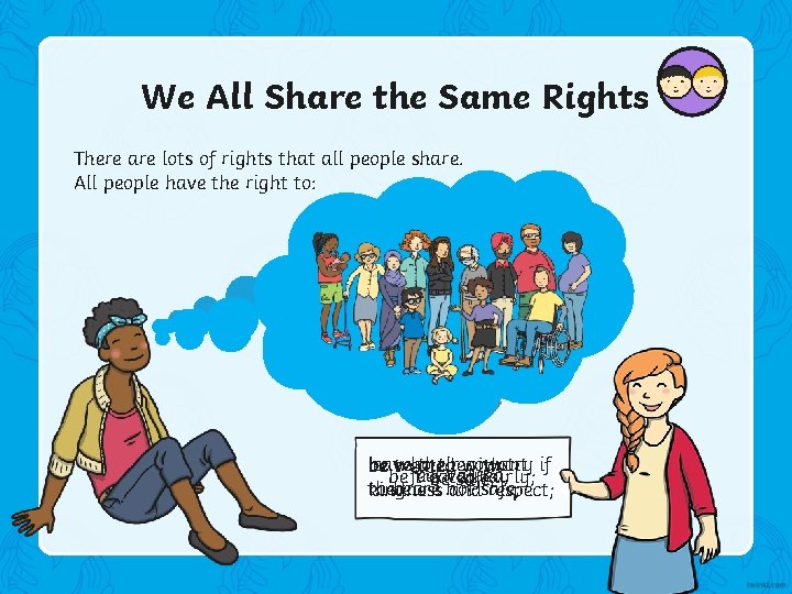 We All Share the Same Rights There are lots of rights that all people