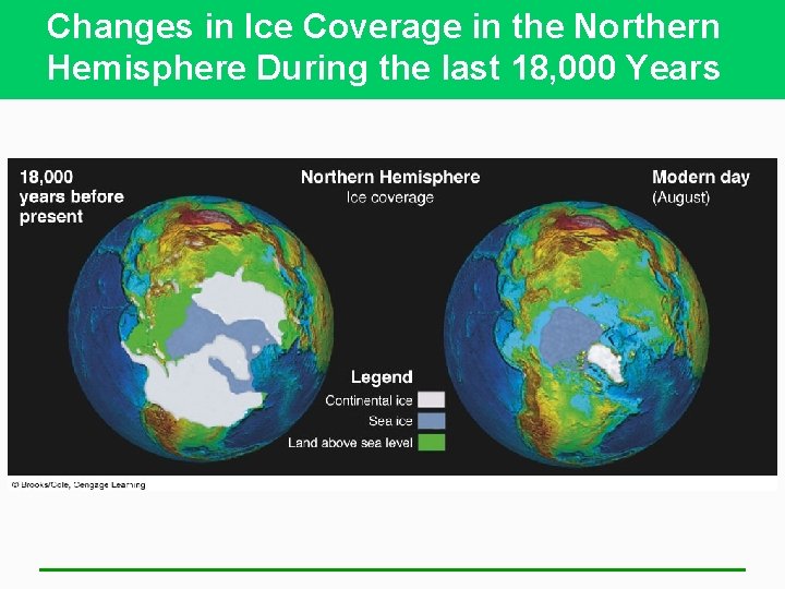 Changes in Ice Coverage in the Northern Hemisphere During the last 18, 000 Years