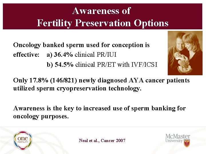 Awareness of Fertility Preservation Options Oncology banked sperm used for conception is effective: a)
