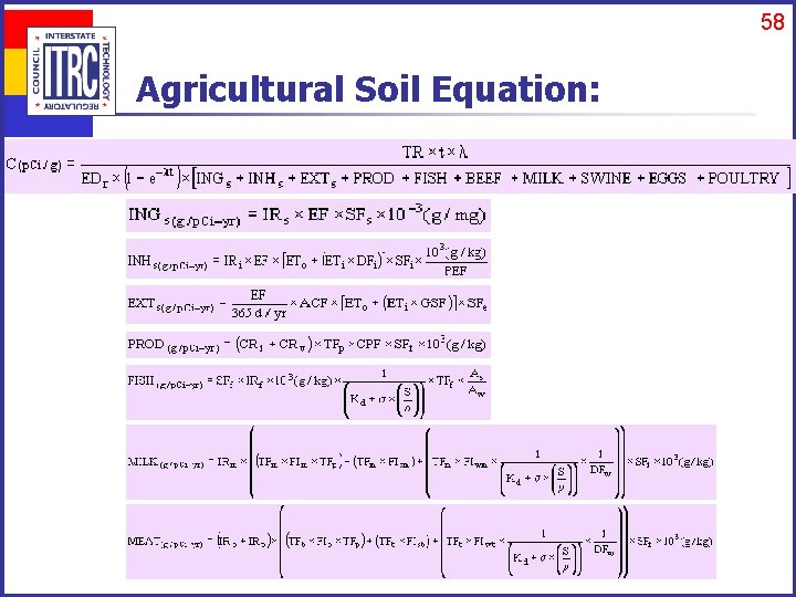 58 Agricultural Soil Equation: 