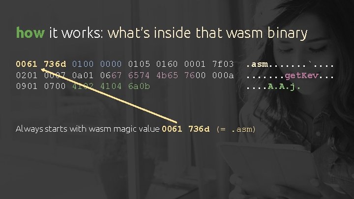 how it works: what’s inside that wasm binary 0061 736 d 0100 0000 0105