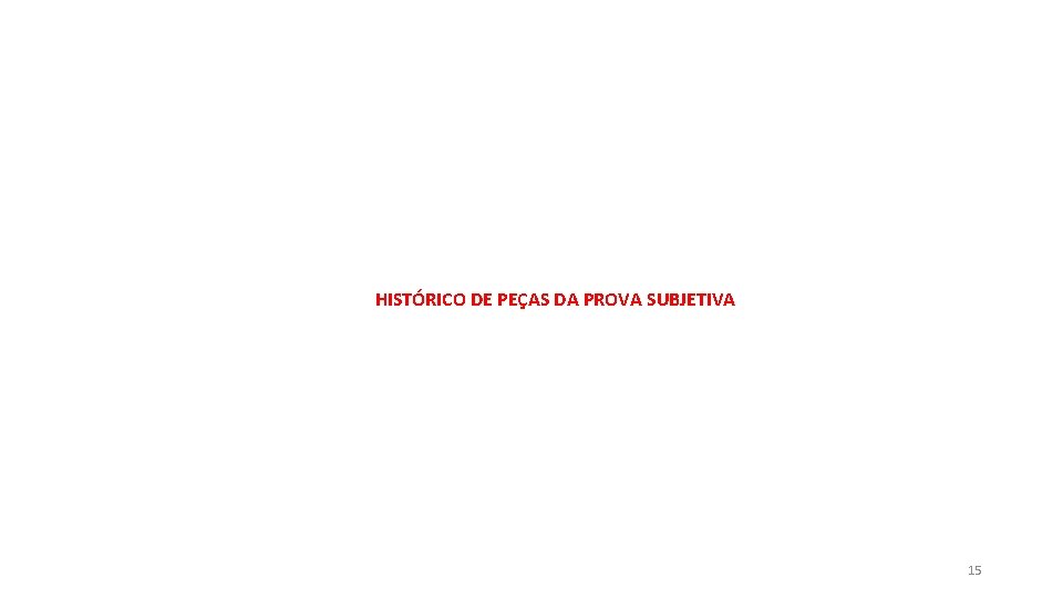 HISTÓRICO DE PEÇAS DA PROVA SUBJETIVA 15 