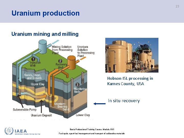 23 Uranium production Uranium mining and milling Hobson ISL processing in Karnes County, USA