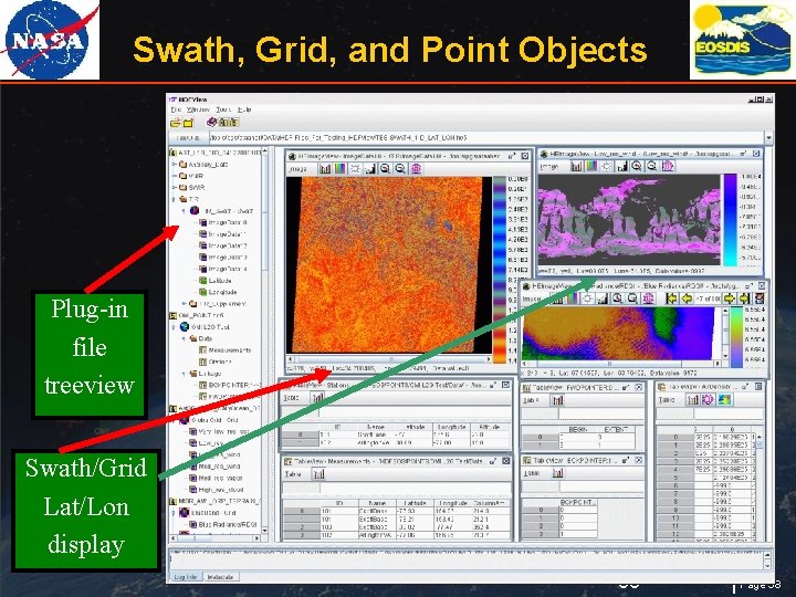 Swath, Grid, and Point Objects Plug-in file treeview Swath/Grid Lat/Lon display 38 Page 38