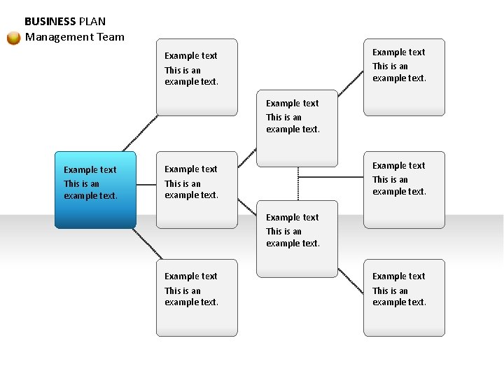 BUSINESS PLAN Management Team Example text This is an example text. Example text This