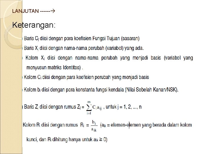 LANJUTAN ------ Keterangan: 