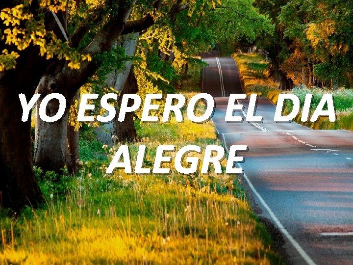 YO ESPERO EL DIA ALEGRE 