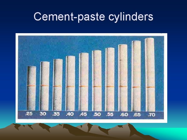 Cement-paste cylinders 