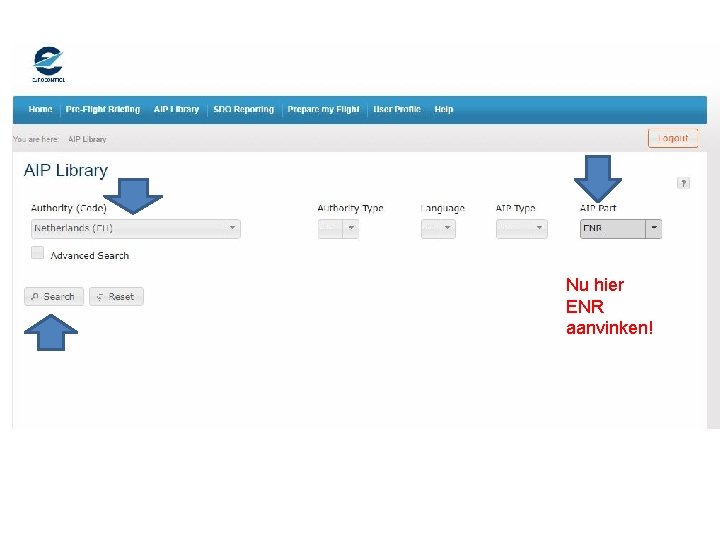 Nu hier ENR aanvinken! 