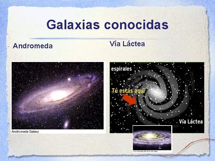 Galaxias conocidas Andromeda Vía Láctea 