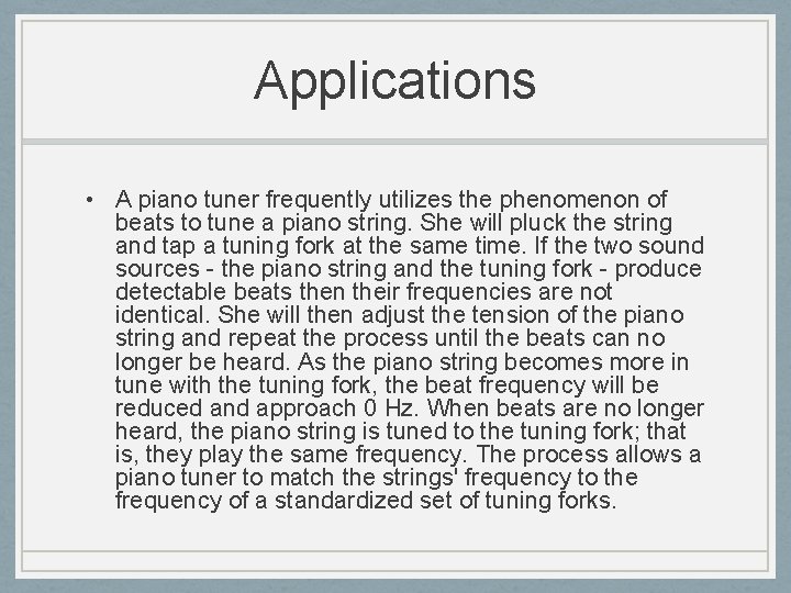 Beats AP Physics 1 Beats When two notes