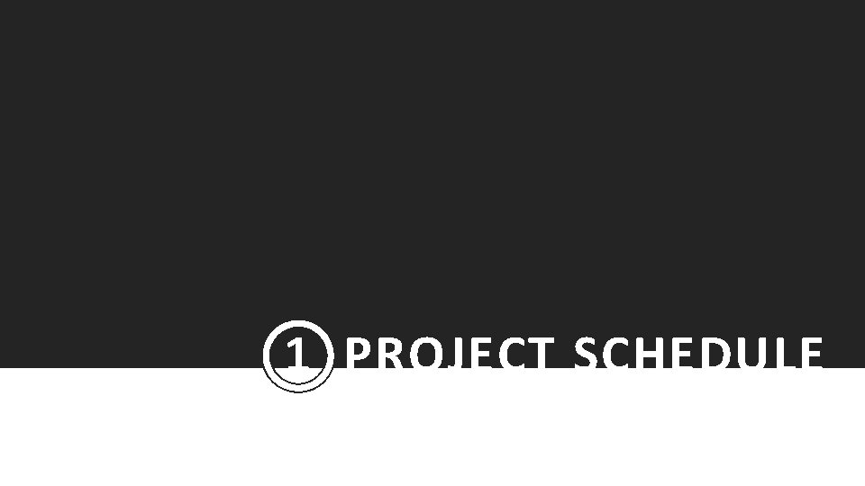 1 PROJECT SCHEDULE 