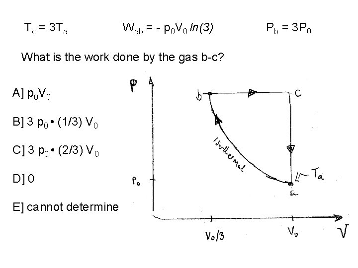 Tc = 3 Ta Wab = - p 0 V 0 ln(3) What is