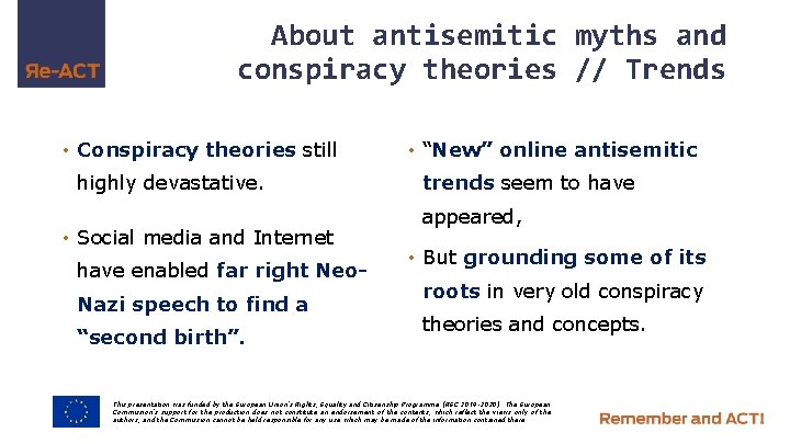 About antisemitic myths and conspiracy theories // Trends • Conspiracy theories still highly devastative.