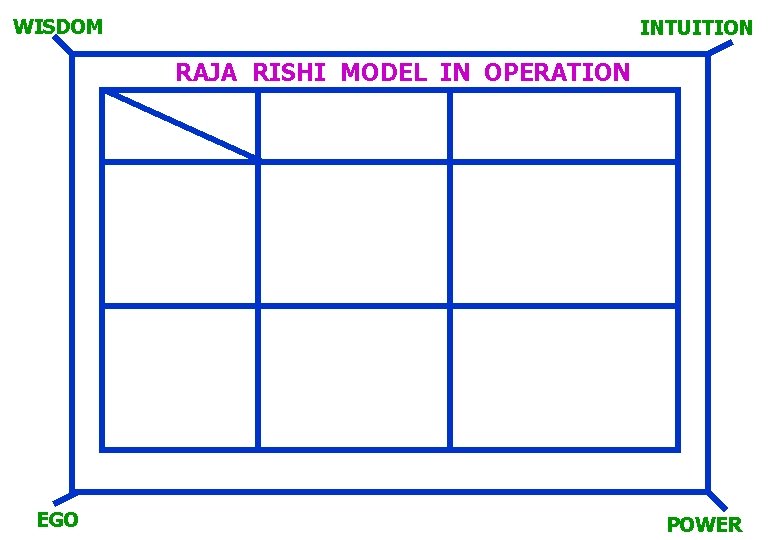 WISDOM INTUITION RAJA RISHI MODEL IN OPERATION EGO POWER 