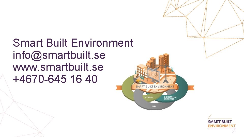 Smart Built Environment info@smartbuilt. se www. smartbuilt. se +4670 -645 16 40 