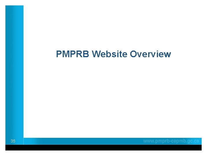 PMPRB Website Overview 35 