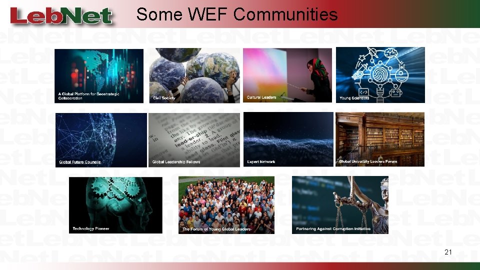 Some WEF Communities 21 