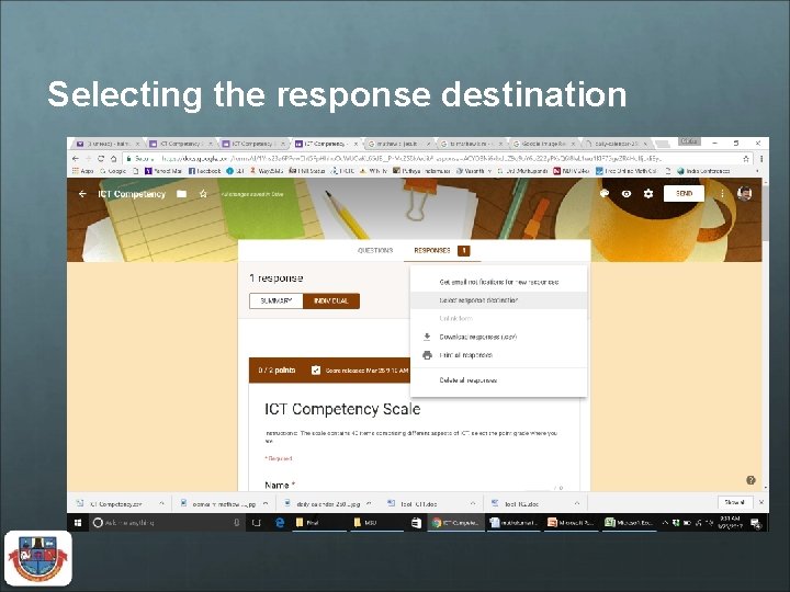 Selecting the response destination 