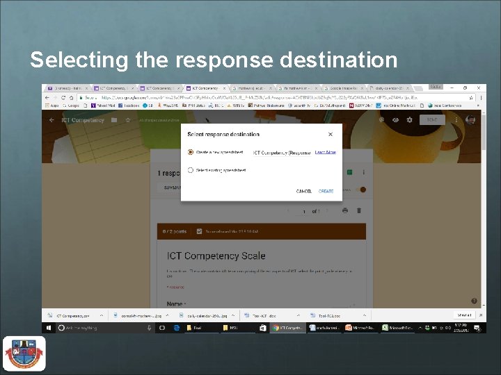 Selecting the response destination 