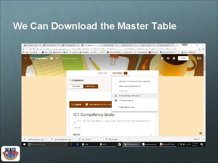 We Can Download the Master Table 