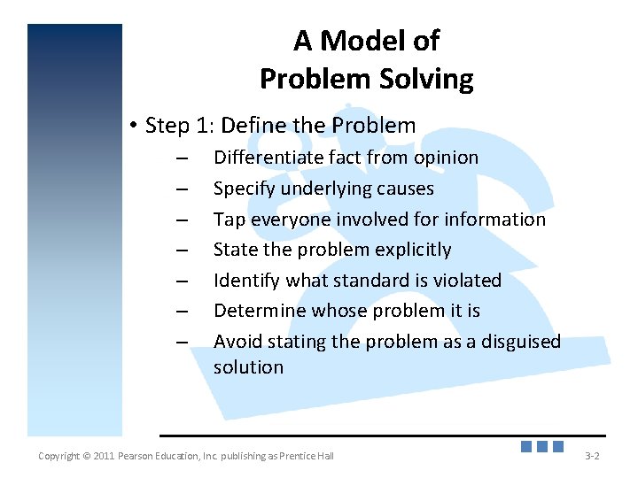 A Model of Problem Solving • Step 1: Define the Problem – – –